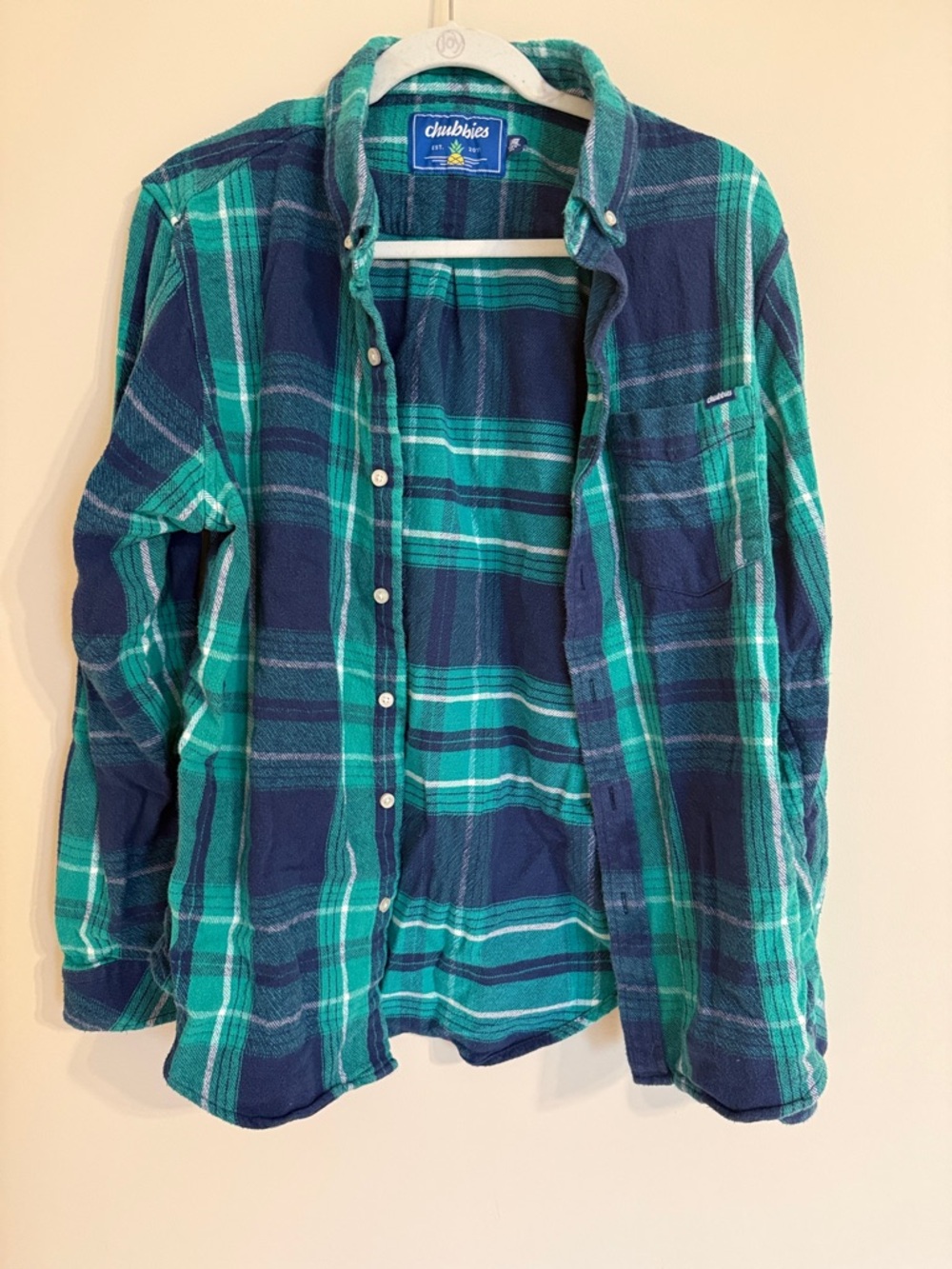 Chubbies Plaid Flannel Button Down Shirt SZ L